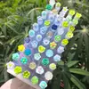 Mini cepillo de pestañas floral azul y verde, kit de cuidado de pestañas con peine para pestañas para clientes, cepillo de pestañas con forma de tubo, cepillo de maquillaje
