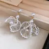 Pendientes y Collar de Encaje con Perlas Elegantes Estilo Francés, Cadena para Clavícula Dulce Estilo Palacio, Joyería de Nicho de Alta Gama para Mujeres