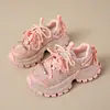 Zapatos de papá a la moda con correa de pedrería estrellada de comercio exterior para mujer, zapatillas brillantes con plataforma que aumentan la altura para mujer