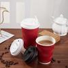 Copo de Papel Ondulado Descartável Personalizado com Isolamento Térmico 8oz12oz16oz para Chá de Leite Café Bebida Quente com Tampa para Casa