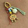 Pingente Chaveiro de Metal de Alta Qualidade, Cabacinha Oca, Estilo Chinês Cinnabar, Ornamento Fofo