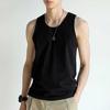 Chaleco americano de color sólido para hombre, camiseta interior de verano, ropa deportiva exterior, camiseta blanca sin mangas con cuello redondo para fitness