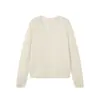Cardigan Zhengqite Clothing/ Mistura de Lã Escovada e Caxemira com Decote em V, Texturizado, Malha Relaxada e Casual