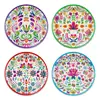 Bp040 Platos de Papel con Patrón de Fiesta Mexicana Set de Fiesta Navideña para 8 Personas Platos de Papel Desechables Decorativos