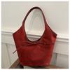 Bolso de Hombro Retro Francés con Lazo Bajo el Brazo Nuevo de Gran Capacidad Casual Tipo Cubo Bolso de Mano de Textura Escarchada para Mujer