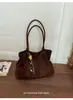 Bolso de Terciopelo Gamuzado para Mujer 2026 Nuevo Estilo Tendencia Otoño Retro Milanés Bolso Tote para el Trabajo Bolso de Hombro de Gran Capacidad
