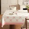 Toalha de Mesa Floral Fresca Impermeável à Prova de Óleo Isolante Térmico 2026 Luxo Leve Ambiente de Alto Padrão Quadrada Lavável para Mesa de Café