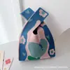 Tarjeta de regalo para el Día del Maestro, Flores, Bolso tejido a mano, Bolso de muñeca, Bolso de mano, Bolso tejido para mujer, Bolso tipo chaleco