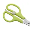 Tijeras para comida complementaria de acero inoxidable 304 tijeras para comida de bebé tijeras de cocina para verduras tijeras de rebote manual de seguridad para niños venta al por mayor