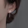 Pendientes de Borla con Estrella de Zirconio Flash Nuevas Tendencias Pendientes Pequeños de Alta Gama Agujeros en las Orejas Dormir Sin Hilo en la Oreja