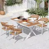 Mesas y Sillas de Exterior con Sombrillas, Mesas y Sillas para Patio, Mesas y Sillas de Ocio para Exteriores de Villas en Jardín, Sillas de Ratán al Aire Libre para Balcones Venta al por Mayor
