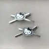 Dulces y geniales accesorios de acrílico con forma de gato kt plateado, lazos, decoración para fundas de teléfono móvil, equipaje, zapatos y calcetines, accesorios de ropa, decoración, lote
