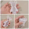 Amapola DIY Resina Conejo Espacial Oso Astronauta Molde de Silicona Dibujos Animados Yeso Vela Llavero Molde