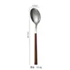 Acero Inoxidable 304 Vajilla para Comida Occidental Portuguesa Vajilla con Textura de Madera Japonesa Cuchillo, Tenedor y Cuchara con Mango de Imitación Madera Juego de Vajilla