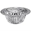 Tazón de Papel de Aluminio, Olla de Barro Desechable para Arroz, Tazón de Papel de Aluminio, Polvo para Uñas Florales, Tapa Redonda, Caja para Llevar Arroz, Olla de Lata de Aluminio