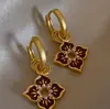 Pendientes Desmontables Geométricos de Esmalte Colorido Retro Nuevo Estilo Chinoiserie Tendencia Nacional Lujo Accesible Pendientes de Estilo Étnico de Gama Alta para Mujer