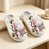 Chinelos de Algodão para Comércio Exterior para Homens e Mulheres, Chinelos de Casa com Estampa de Animal Cartoon Fofo, Chinelo Cruzado Pod Transfronteiriço Jit Peça Única Dropshipping