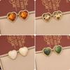 [Ice Meng] Aretes de amor estilo Maillard aretes de acero inoxidable joyería transfronteriza europea y americana para E559