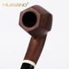 Pipa de ébano amaderada, pipa de madera hecha a mano, tubo curvo de acrílico filtrado de 9 mm, mango de madera maciza, pipa en nombre de
