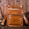 B594 Bolso Casual Multifuncional de Cuero para Teléfono de 7 pulgadas para Hombre, Cuero Encerado para Exteriores, Piel de Vaca Retro, Cintura, Bolso Colgante Pequeño