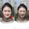 Bufanda para Colgar en Oreja de Seda Dorada para Mujer Primavera y Verano Versátil Protector Solar Manga para Cuello Velos Cubre Cuello Multifuncionales Bufanda de Seda Pequeña Variada de Cuello Alto