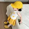 Conjunto Infantil 2026 Verão Novo Casual Sem Mangas Estiloso Meninos Duas Peças Colete Shorts Roupas de Verão