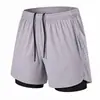 Pantalones Cortos de Correr Doble Capa Personalizados para Hombre Entrenamiento de Maratón Deportivos Secado Rápido Finos Transpirables Forro de Secado Rápido Tres Cuartos