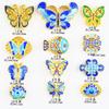 Mariposa Chapada en Oro Cobre Accesorios Perforados Nudo Chino Cuentas de Loto Pulsera DIY Hecha a Mano Accesorios para Joyería