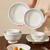 Juego de Plato Plato Plato de Cerámica para el Hogar con Color Bajo Esmalte 2026 Nuevo Juego de Vajilla de Cerámica Simple Regalo de Inauguración