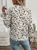 2024 Nova Estação Independente Transfronteiriça Europeia e Americana Amazon Moda Casual Feminina Tecido Estampado Camisa com Manga Lanterna
