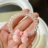 Anel de Cabelo Fio de Telefone Transparente Pêssego Doce Laço Infantil Primavera e Verão Novo Camélia Sem Marcas Acessórios de Cabelo para Meninas