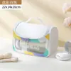 Nueva Bolsa Cosmética Transparente Simple de Gran Capacidad Bolsa de Almacenamiento Portátil para Viajes Estuche Grande para Lápices de Estudiante Portátil
