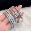 Pulseira de Aço Titânio Prata Feminina Anel de Zircônia de Alta Qualidade Joia de Mão Pulseira Prata Pulseira de Corda Pulseira Atacado
