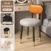 Taburete de Maquillaje con Sensación de Lujo Ligero y Gama Alta, Taburete para el Hogar con Respaldo para Habitación de Niñas, Silla de Tocador para Dormitorio Principal, Taburete Redondo, Silla de Manicura