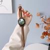 Pulseira de couro com estampa de lichia para relógio Huawei GT3/3Pro, cintura fina, feminina, 20