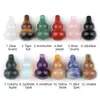Accesorios de Colgante de Calabaza de Cristal Natural de 30 mm para Manualidades Jade Ágata Piedra Colgante Pequeño de Calabaza Joyería Cristal Blanco