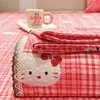 Modelo Nuevo 2026 Sábana de Hilo Puff con Borde Floral, Amigable con la Piel y Suave, Juego de Ropa de Cama para el Hogar de Tres Piezas: Sábana, Sábana ajustable y Funda de edredón