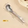 Cuchara de Titanio Puro, Cuchara de Flor de Hielo de Gama Alta, Cuchara de Café, Cuchara de Mesa para el Hogar, Cuchara para Condimentos, Vajilla para Acampar al Aire Libre, Cuchara para Sopa