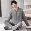 Pijama de hombre 2026 nuevo otoño algodón elástico manga larga talla grande conjunto de ropa para el hogar