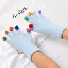 Guantes de invierno para mujer, lindos, para montar, a prueba de frío, cálidos, con pompón, lindos, para otoño e invierno, ciclismo, pantalla táctil, forrados de polar, de algodón