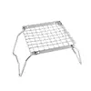 Fogareiro Portátil Dobrável para Churrasco de Piquenique em Aço Inoxidável 304 Suporte para Panela Bandeja de Grelha Pequeno Suporte Mini