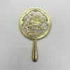 Espelho de Maquiagem Metálico de Mão Souvenir Cultural Espelho de Maquiagem com Cabo Estilo Chinês Espelho Pequeno Espelho Portátil Estilo Chinês para Mulheres
