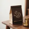 Bolsa de Papel Kraft Marrón Biodegradable Reciclable con Asa Plana y Logo Personalizado para Llevar de Restaurante