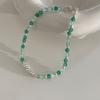 Pulsera de perla de agua dulce verde cristal para mujer ins2022 nuevo diseño para amigas joyería de cuentas de nicho