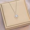 Collar de lujo con trébol de circonitas, estilo popular de TikTok, con luz de nicho, cadena de clavícula de alta calidad con diamantes simples para mujer.