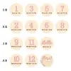 Directamente del fabricante: Divertidas Tarjetas Redondas de Madera para Hitos del Bebé con Impresión a Doble Cara para Anuncios de Nacimiento y Fiestas