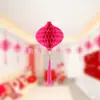 Lâmpada de Papel Bola de Favo de Mel Gota d'Água Dia de Ano Novo Vitrine de Shopping Center Arranjo de Atmosfera de Decoração de Ano Novo Leque Dobrável Franja Arranjo de Casamento