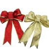 Decoraciones Navideñas Lazo Grande Rojo Dorado de 25 cm Adorno Colgante para Árbol de Navidad Fabricante de Lazos Venta al por Mayor
