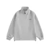 Sudadera Pesada Oversize Bordada con Cuello Alto y Media Cremallera Marca Trendy Americana para Jóvenes Holgada Casual Deportiva