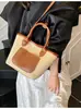 Bolsa Tote de Palha Tecida Grande Capacidade Transfronteiriça para Mulheres 2026 Nova Moda Bolsa de Ombro para o Dia a Dia Estilo Férias na Praia Bolsa de Palha